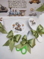 Set tavita mot aniversare baietel personalizata si accesorii tematica Ursulet Olive - imagine 3