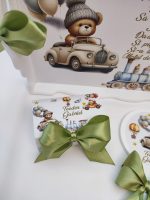 Set tavita mot aniversare baietel personalizata si accesorii tematica Ursulet Olive - imagine 4